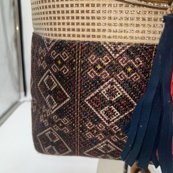 Boho Tassel And Gold Thread weaved Sling/Backpack main image 7